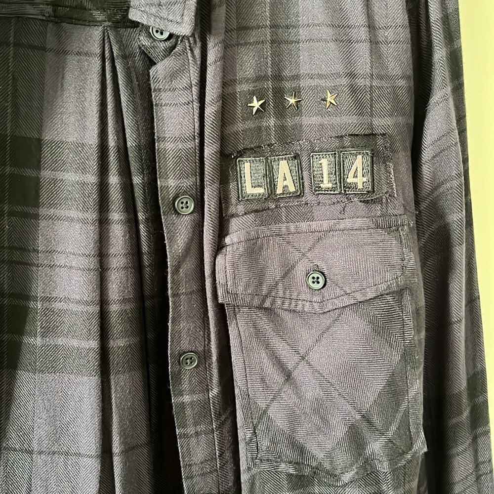 Rails M Navy And Black Button Up - image 3